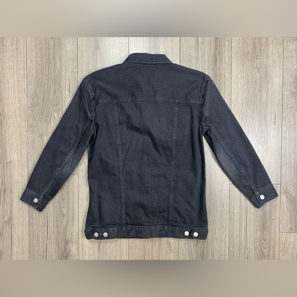 Madewell The Oversized Denim Jean Button Up Jacket Collared Black Size‎ XS G7501 - Picture 11 of 16